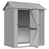 Vidaxl Garden Shed 192x152.5x237 cm galvanisert stål lys grå