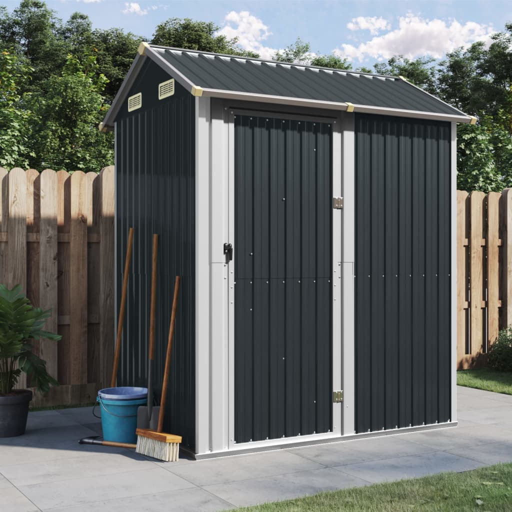 Vidaxl Garden Shed 192x152.5x237 cm galvanisert stål Antracittfarge