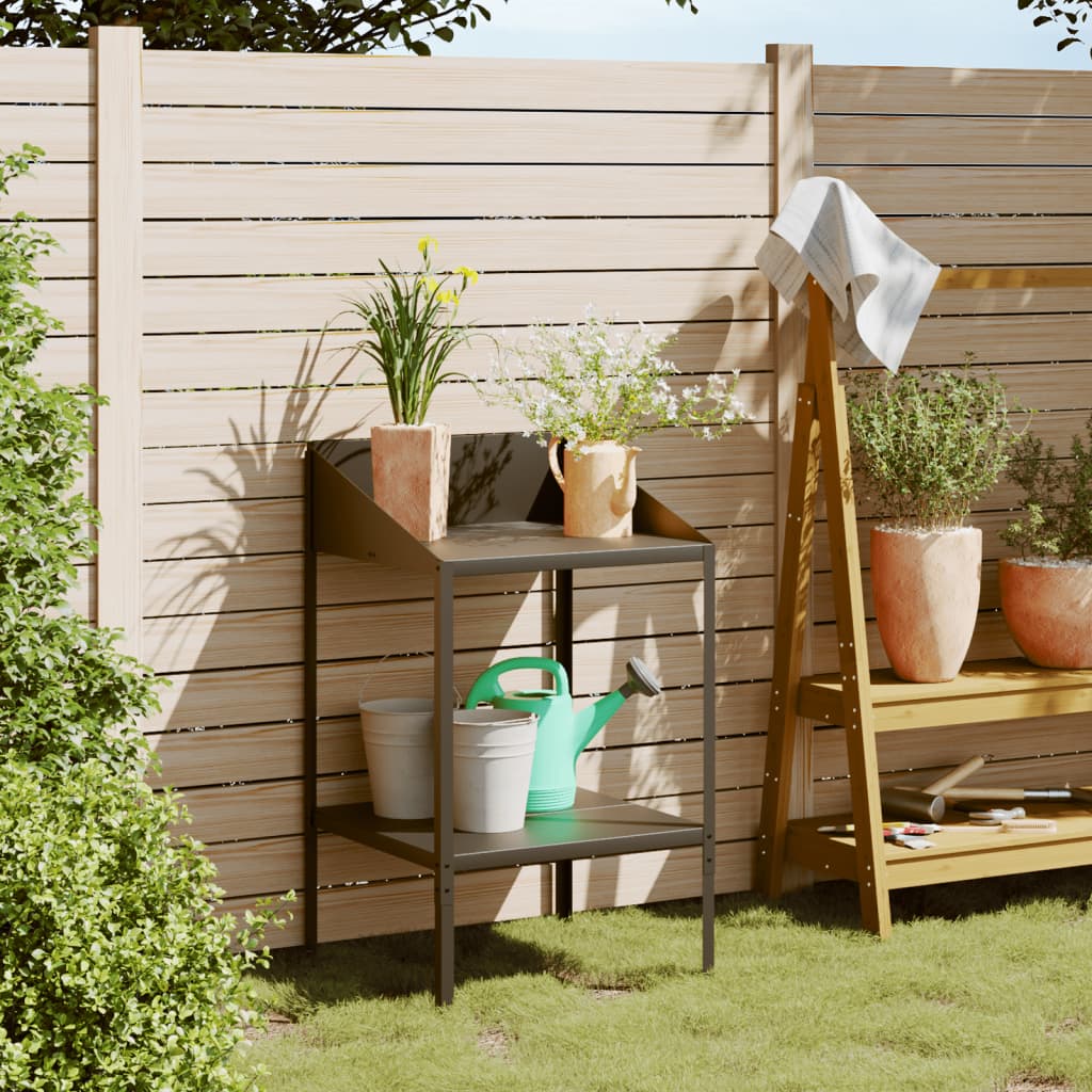 Vidaxxl support pour plantes 56,5x54,5x100 cm acier galvanisé anthracite