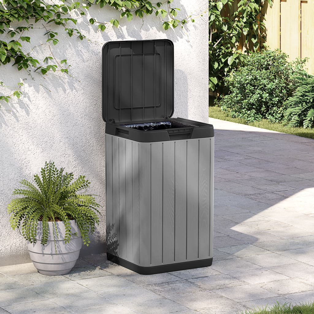 Vidaxl Garden Waste Bin 38x38x65 CM Polipropene Gray