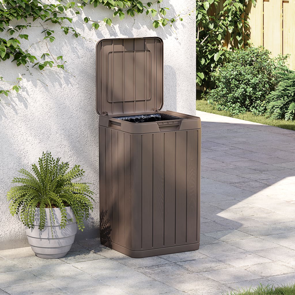 Vidaxl Garden Waste Bin 38x38x65 cm en polypropène brun
