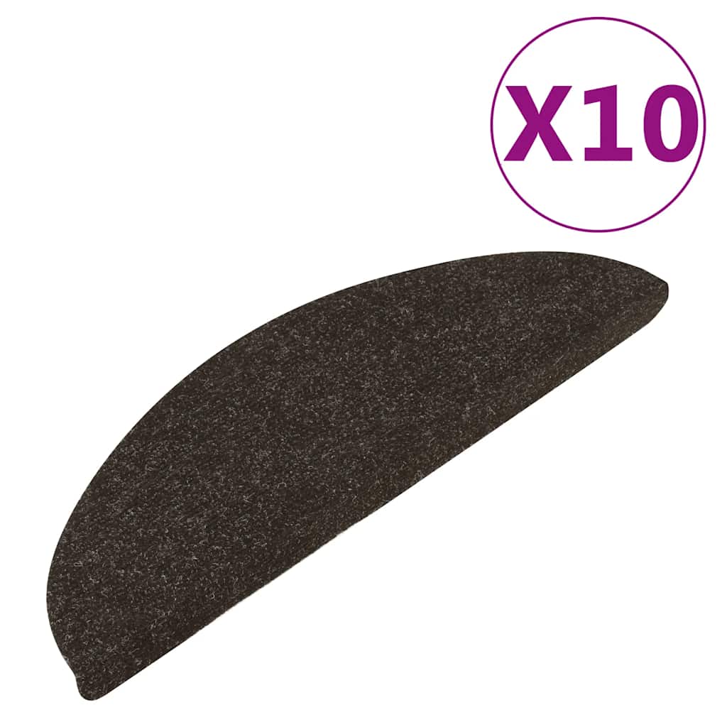 Vidaxl Stair tapis auto-adhésifs 10 st 56x17x3 cm anthracite -colored