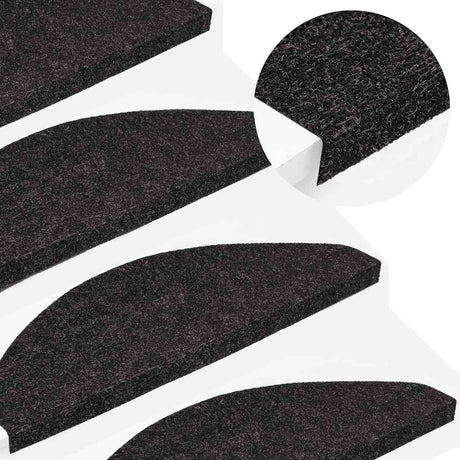 Vidaxl Stair tapis auto-adhésifs 10 pcs 65x22.5x3,5 cm anthracite -colored