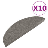 Vidaxl -Treppenmatten Selbstadhäsiv 10 ST 65x22.5x3,5 cm Grau