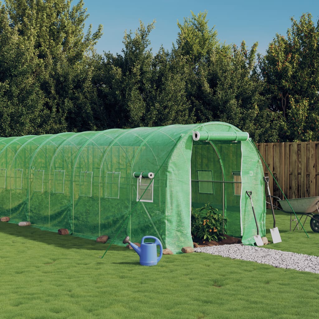 VidaXL Tuinkas met stalen frame 12 m² 6x2x2 m groen