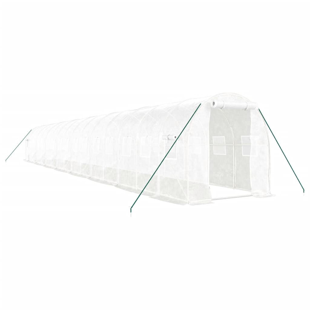 Vidaxl tuinkas con telaio in acciaio 32 m² 16x2x2 m bianco