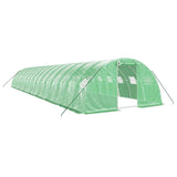 Vidaxl tuinkas avec cadre en acier 64 m² 16x4x2 m vert