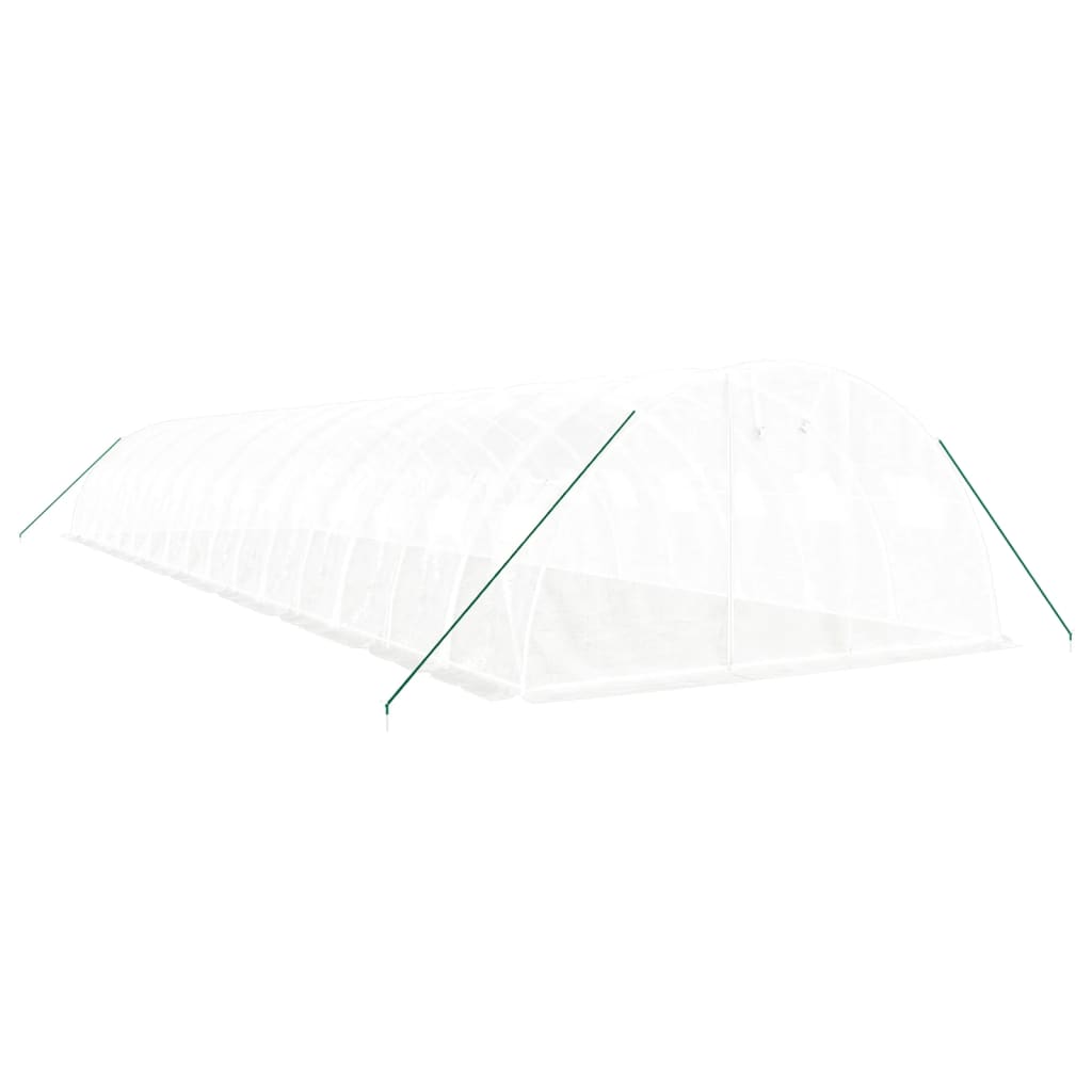 Vidaxl tuinkas avec cadre en acier 64 m² 16x4x2 m blanc