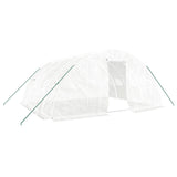 Vidaxl tuinkas avec cadre en acier 20 m² 5x4x2,3 m blanc