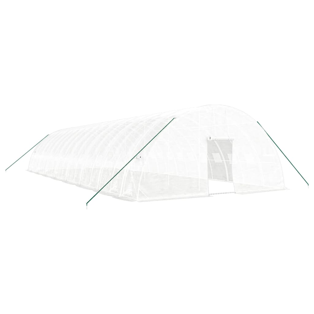 Vidaxl tuinkas avec cadre en acier 96 m² 16x6x2,85 m blanc