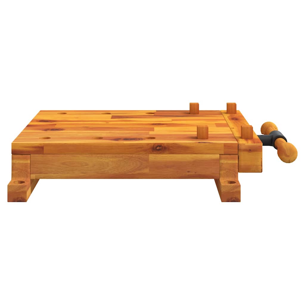 Vidaxx table établi avec étau 52x44x9,5 cm bois d'acacia massif