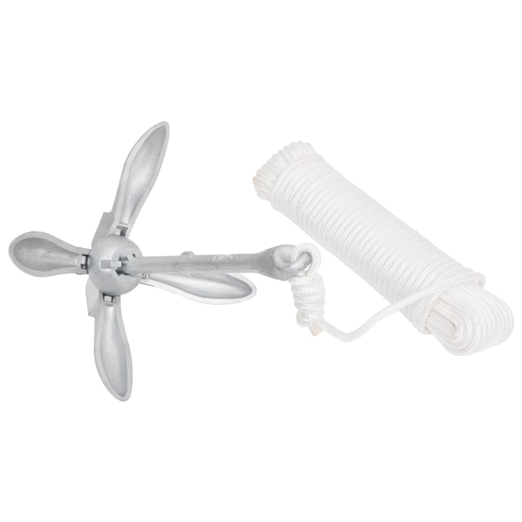 Ancre Vidaxx avec corde pliable 4 kg en fonte galvanisée à chaud
