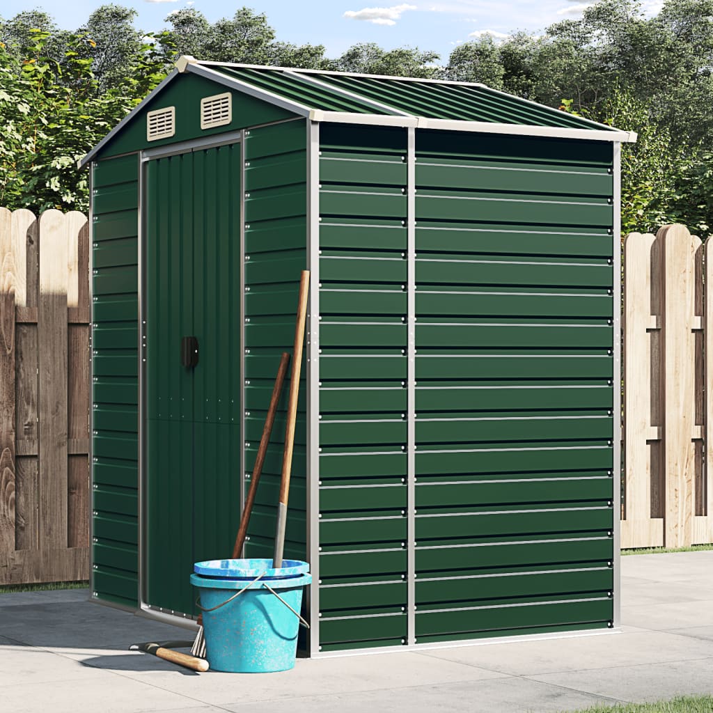 Vidaxl Garden Shed 191x130x198 cm galvanisert stålgrønn