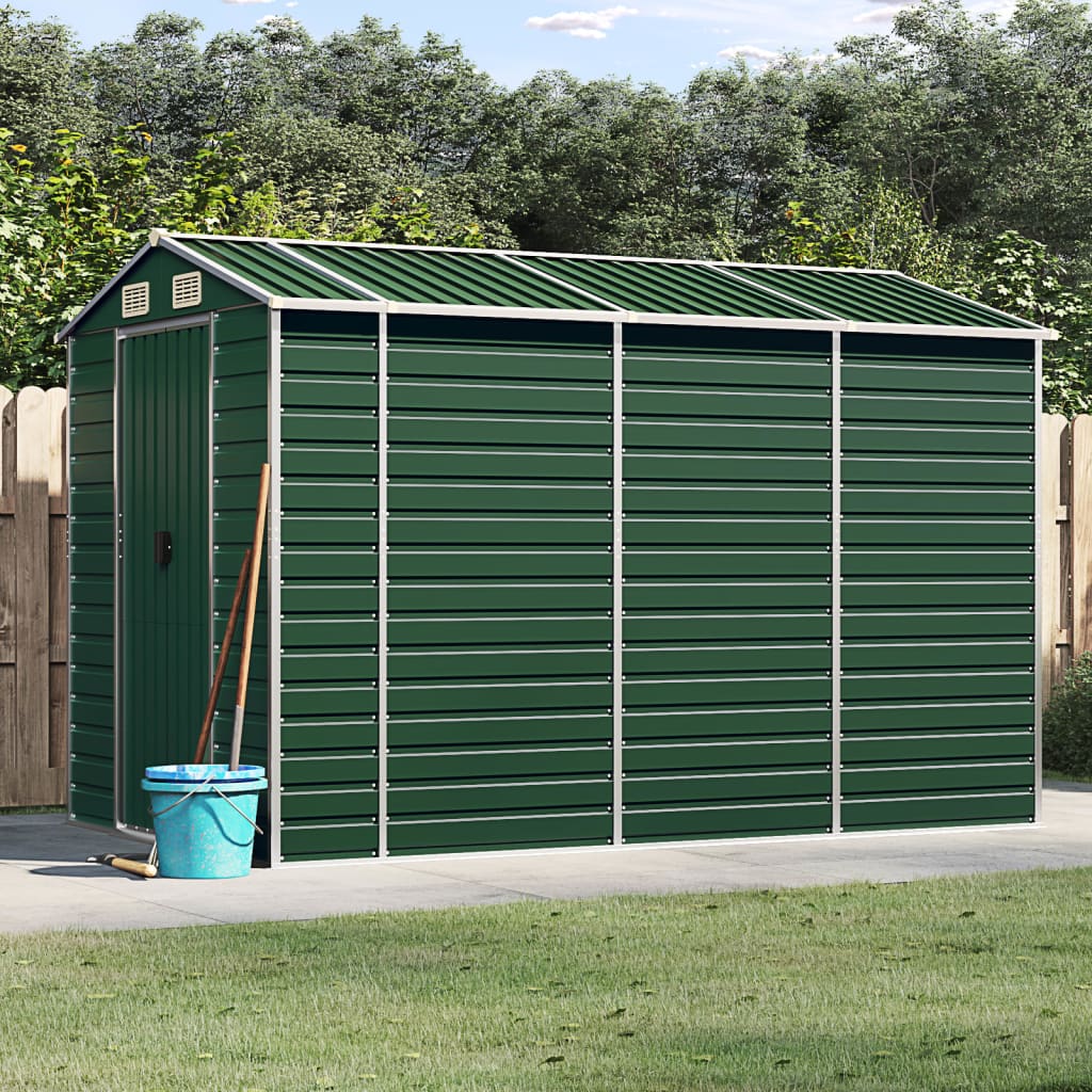 Vidaxl Garden Shed 191x300x198 cm galvanisert stålgrønn