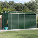 Vidaxl Garden Shed 191x385x198 cm galvanisert stålgrønn