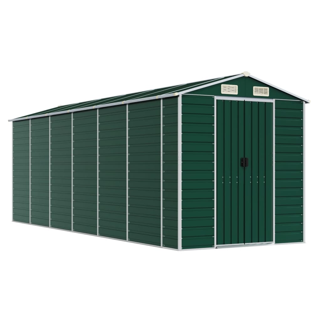 Vidaxl Garden Shed 191x555x198 cm galvanisert stålgrønn