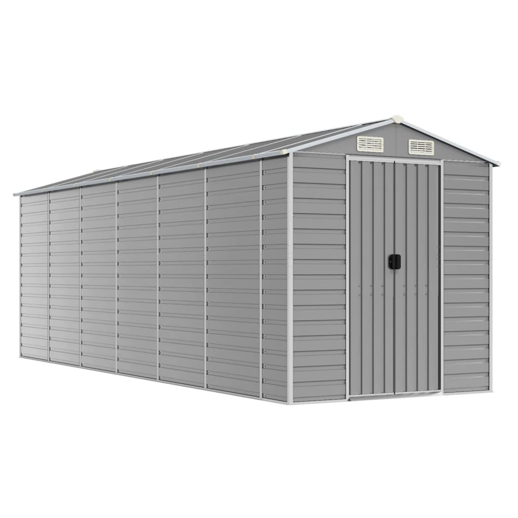 Vidaxl Garden Shed 191x555x198 cm galvanisert stål lys grå