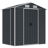 Vidaxl Garden Shed 191x130x198 cm galvanisert stål Antracitt -farget