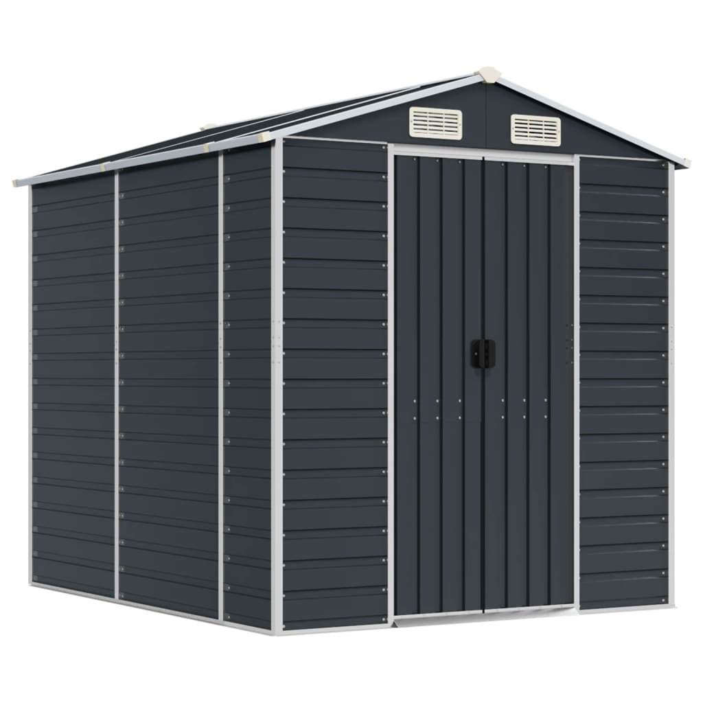 Vidaxl Garden Shed 191x215x198 cm galvanisert stål antracitt -farget