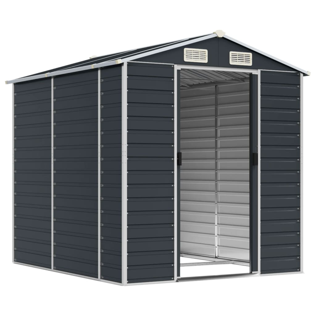 Vidaxl Garden Shed 191x215x198 cm galvanisert stål antracitt -farget