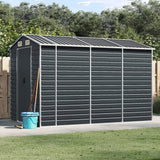 Vidaxl Garden Shed 191x300x198 cm galvanisert stål Antracitt -farget