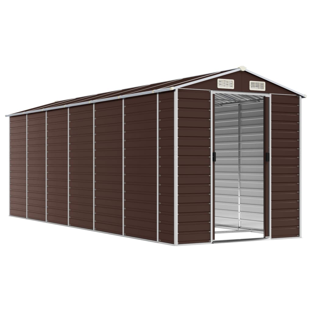 Vidaxl Garden Shed 191x555x198 cm galvanisert stålbrun