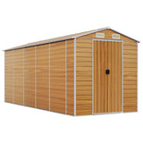 Vidaxl Garden Shed 191x470x198 cm galvanisert stål lysebrun