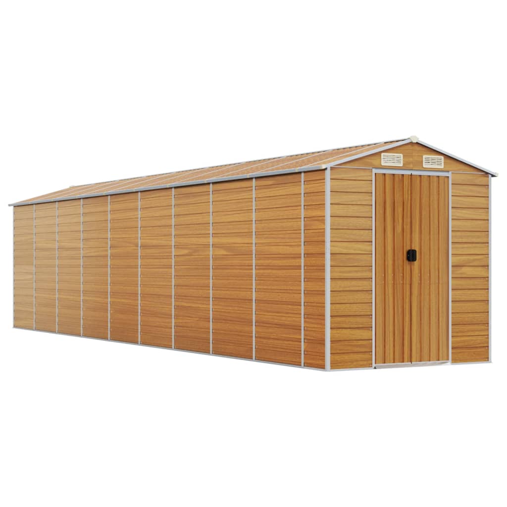 Vidaxl Garden Shed 191x810x198 cm galvanisert stål lysebrun