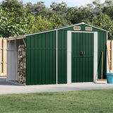 Vidaxl Garden Shed 277x192.5x179 cm galvanisert stålgrønn