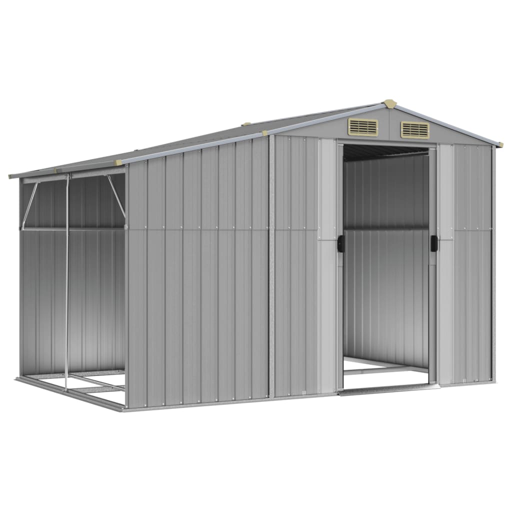 Vidaxl Garden Shed 277x192.5x179 cm galvanisert stålgrå