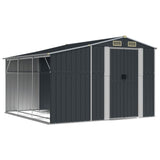 Vidaxl Garden Shed 277x279x179 cm galvanisert stål Antracitt -farget