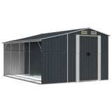 Vidaxl Garden Shed 277x365.5x179 cm Galvaniseret stål Antracitfarve