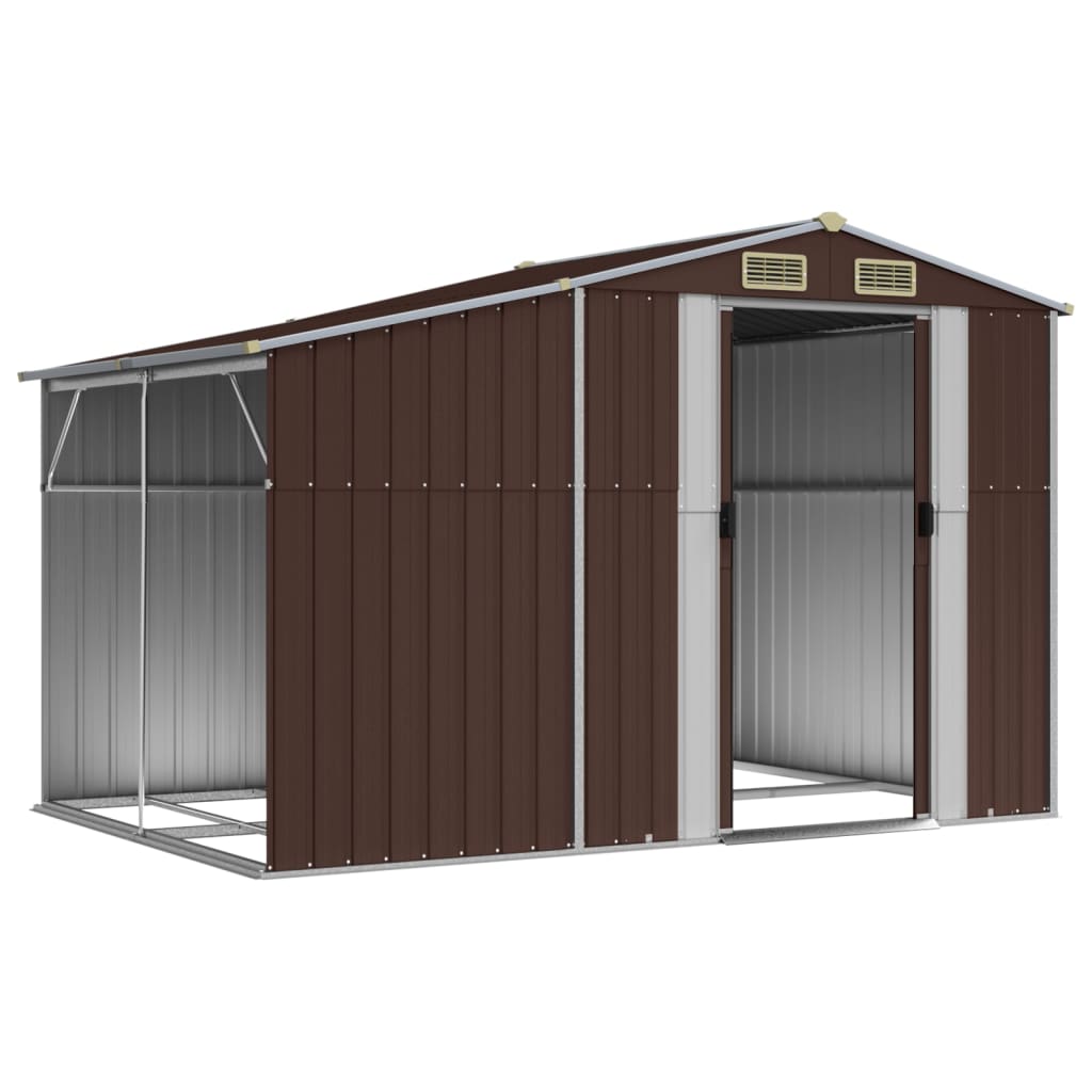 Vidaxl Garden Shed 277x192.5x179 cm galvanisert stålbrun