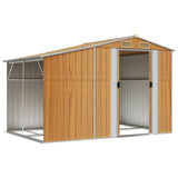 Vidaxl Garden Shed 277x192.5x179 cm galvanisert stål lysebrun