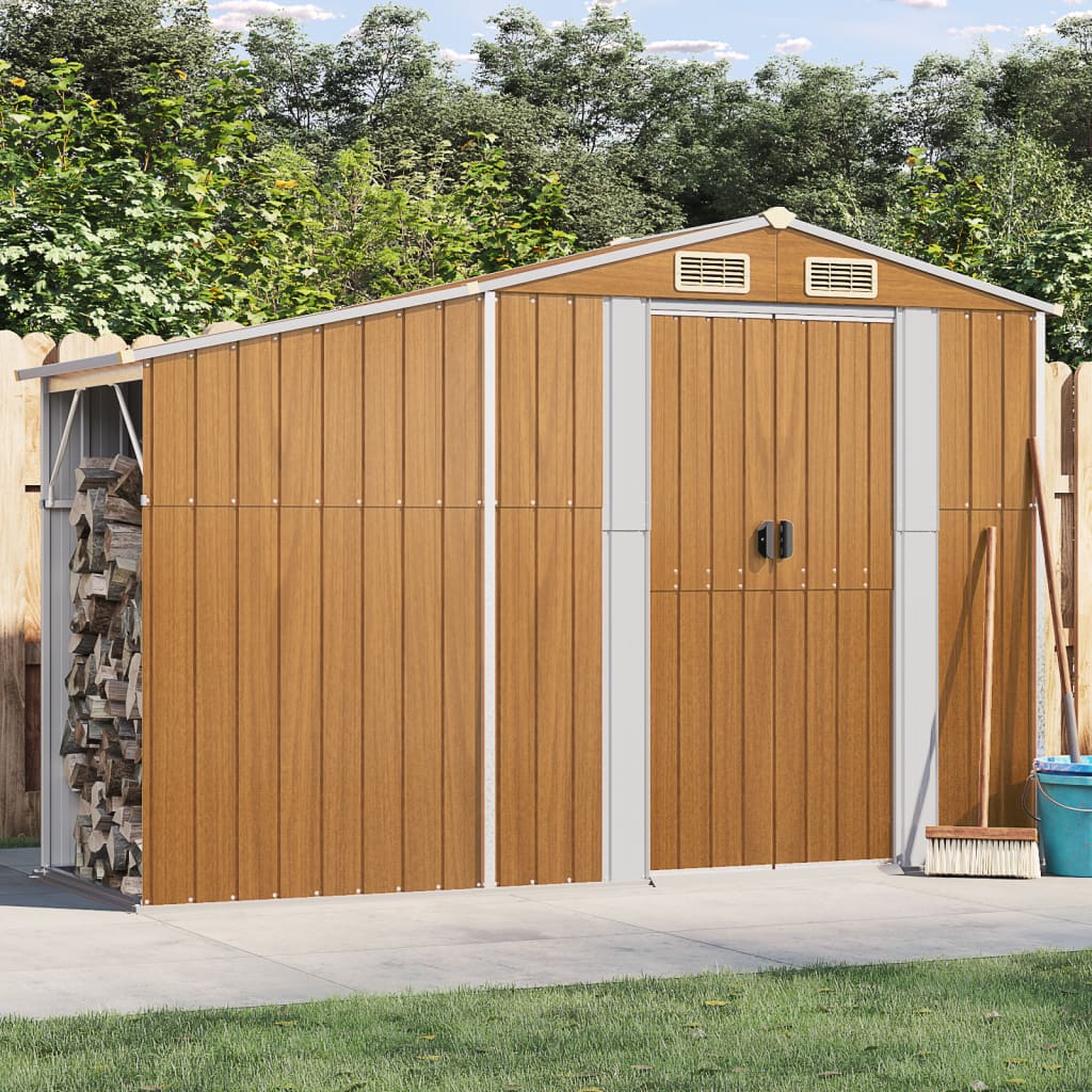 Vidaxl Garden Shed 277x93x179 cm galvanisert stålbrun