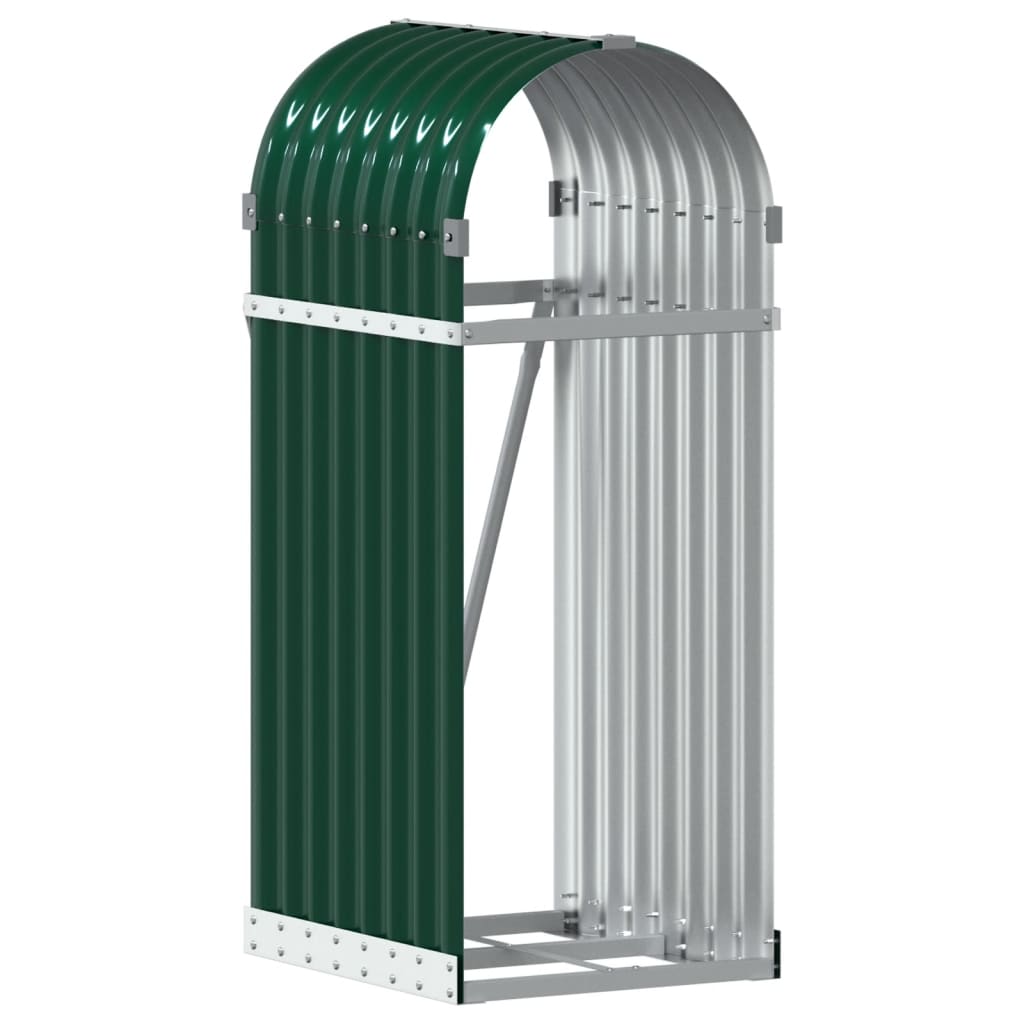 Vidaxx stockage de bois de chauffage 40x45x100 cm acier galvanisé vert