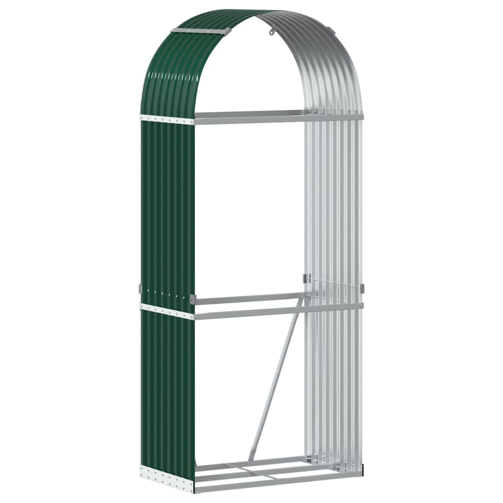 Vidaxx stockage de bois de chauffage 80x45x190 cm acier galvanisé vert
