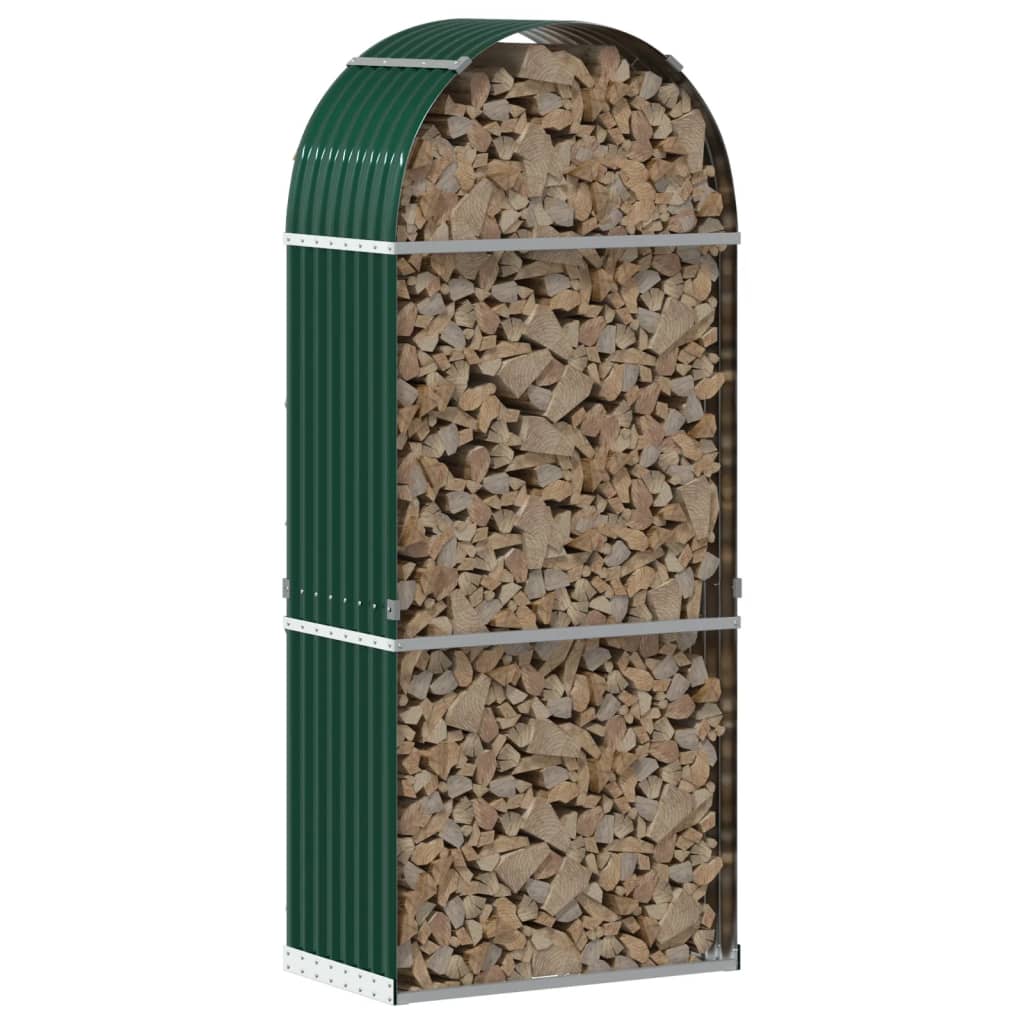 Vidaxx stockage de bois de chauffage 80x45x190 cm acier galvanisé vert