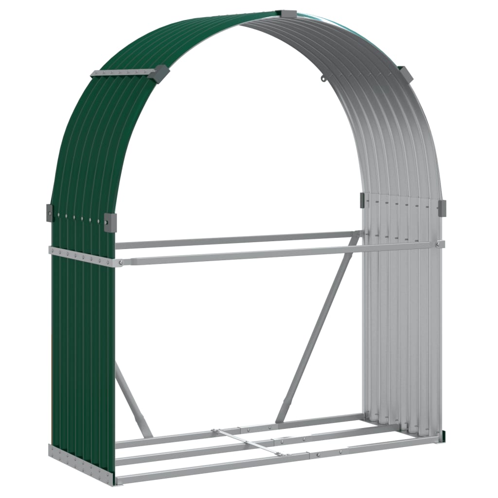 Vidaxx stockage de bois de chauffage 120x45x140 cm acier galvanisé vert