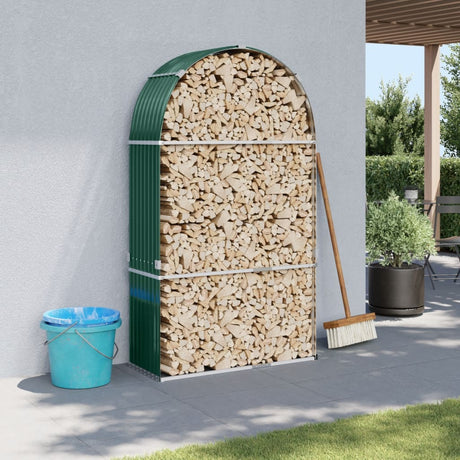 Vidaxx stockage de bois de chauffage 120x45x210 cm acier galvanisé vert