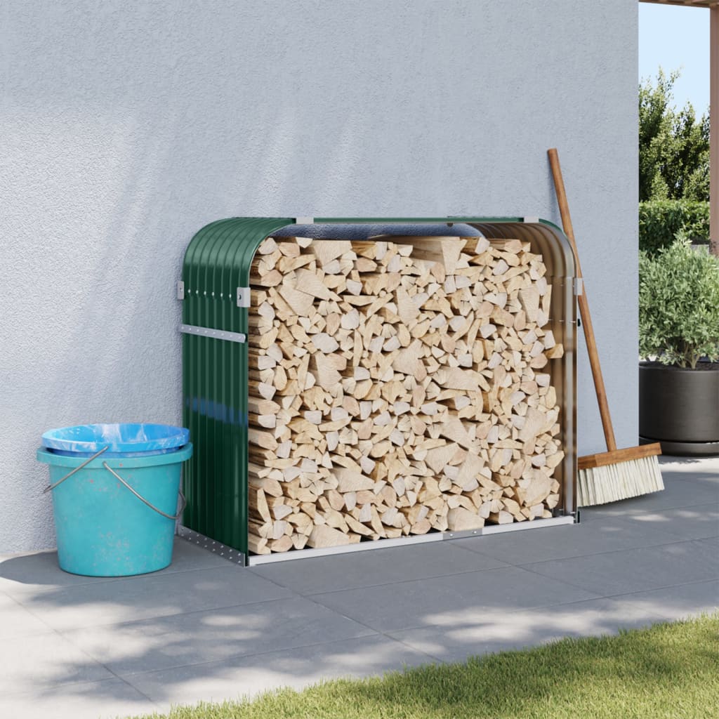 Vidaxx stockage de bois de chauffage 120x45x100 cm acier galvanisé vert