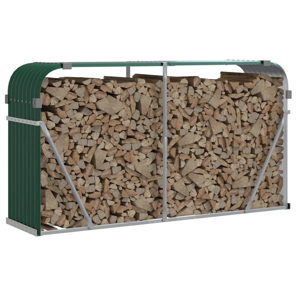 Vidaxx stockage de bois de chauffage 180x45x100 cm acier galvanisé vert