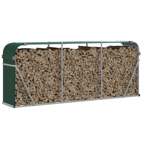 Vidaxx stockage de bois de chauffage 234x45x100 cm acier galvanisé vert
