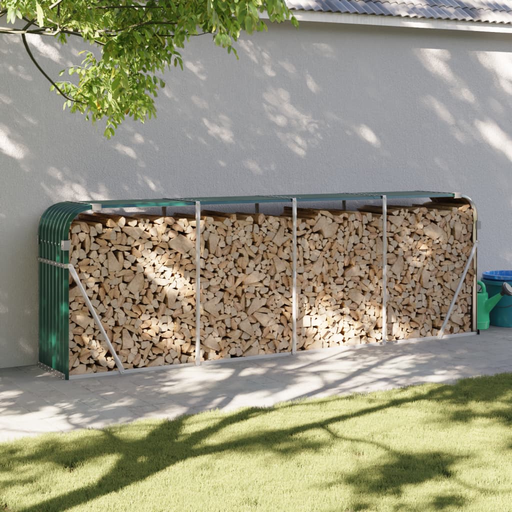 Vidaxx stockage de bois de chauffage 300x45x100 cm acier galvanisé vert
