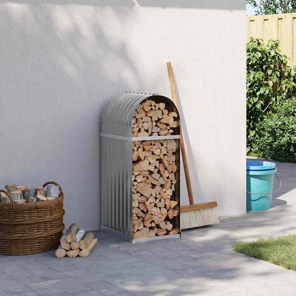 Vidaxx stockage de bois de chauffage 40x45x100 cm acier galvanisé gris clair