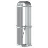 Almacenamiento de leña de Vidaxl 40x45x170 cm de acero galvanizado gris claro