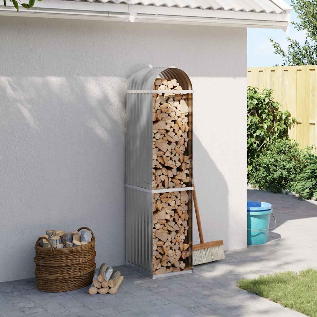 Vidaxx stockage de bois de chauffage 40x45x170 cm acier galvanisé gris clair
