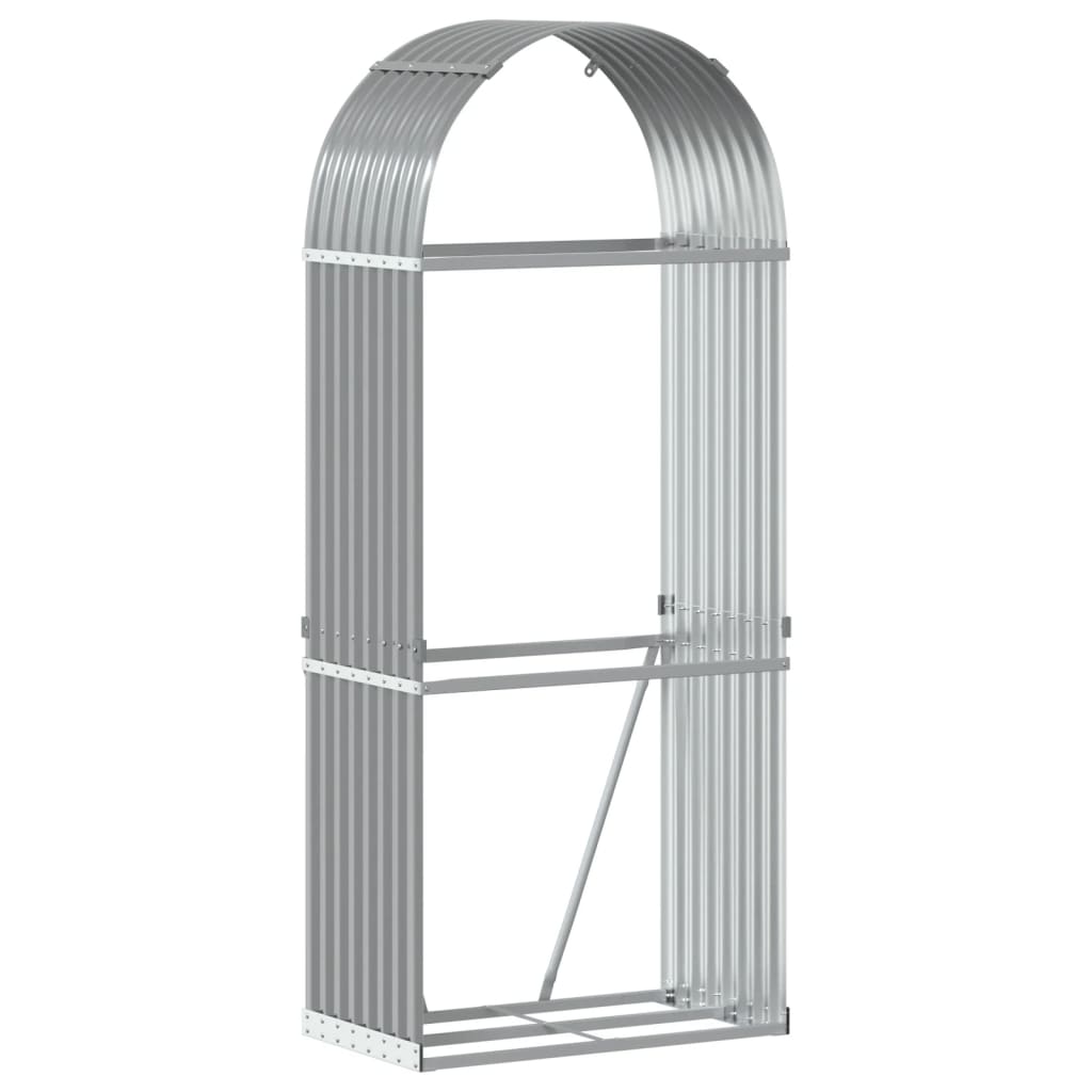 Vidaxx stockage de bois de chauffage 80x45x190 cm acier galvanisé gris clair
