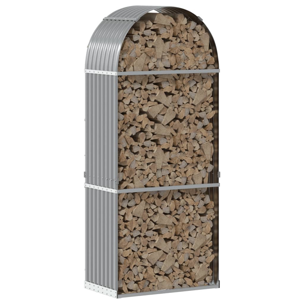 Vidaxx stockage de bois de chauffage 80x45x190 cm acier galvanisé gris clair
