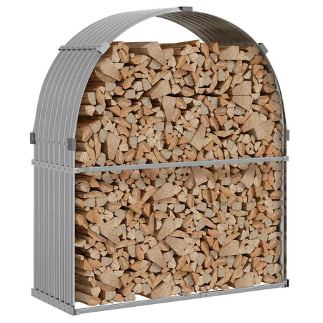 Vidaxx stockage de bois de chauffage 120x45x140 cm acier galvanisé gris clair